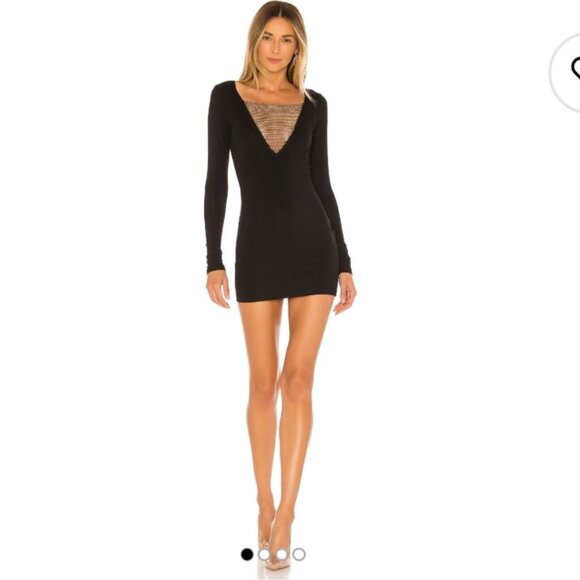 superdown Dresses & Skirts - NWT Superdown Maris Deep V Mini Dress in Black Size S